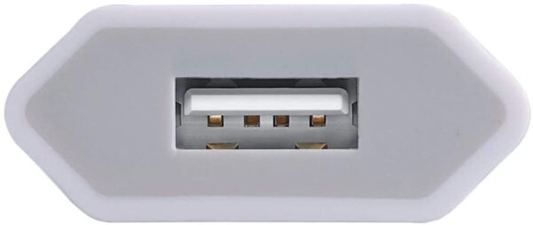Caricatore USB 1A Compatto Spina Europea Bianco - immagine 2