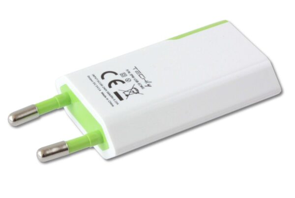 Caricatore USB 1A Compatto Spina Europea Bianco/Verde - immagine 5