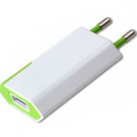 Caricatore USB 1A Compatto Spina Europea Bianco/Verde