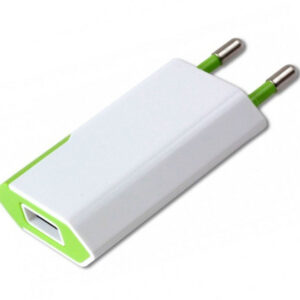 Caricatore USB 1A Compatto Spina Europea Bianco/Verde
