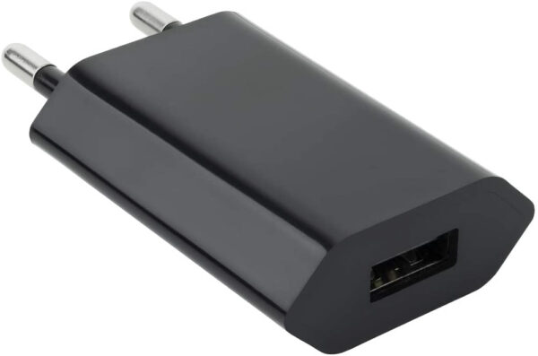 Caricatore USB 1A Compatto Spina Europea Nero - immagine 4