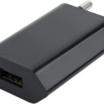Caricatore USB 1A Compatto Spina Europea Nero