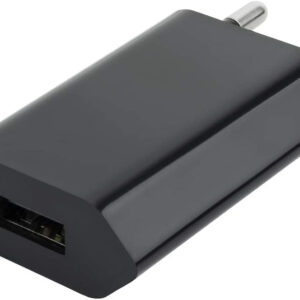 Caricatore USB 1A Compatto Spina Europea Nero