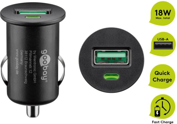 Caricatore USB da auto Quick Charge 3.0 2.4A 18Watt - immagine 3