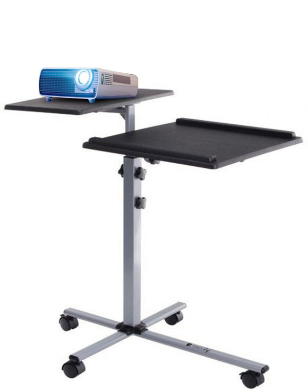Carrello per Proiettore e Notebook a Due Ripiani Regolabile in Altezza - immagine 2