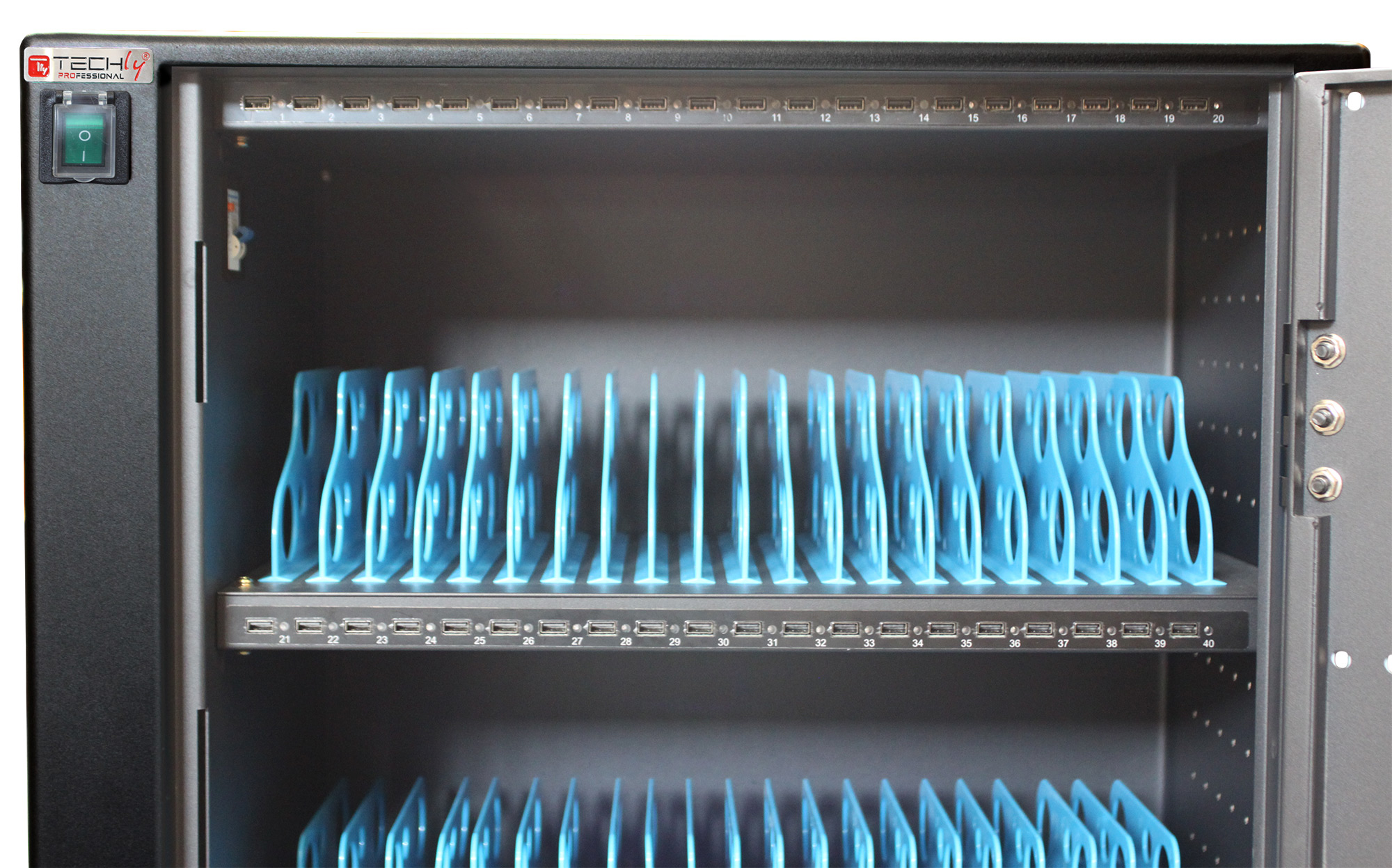 Carrello Stazione di Ricarica 80 USB Notebook o Smartphone Nero - immagine 10