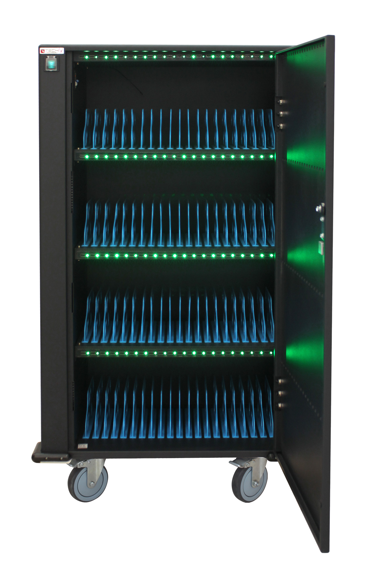 Carrello Stazione di Ricarica 80 USB Notebook o Smartphone Nero