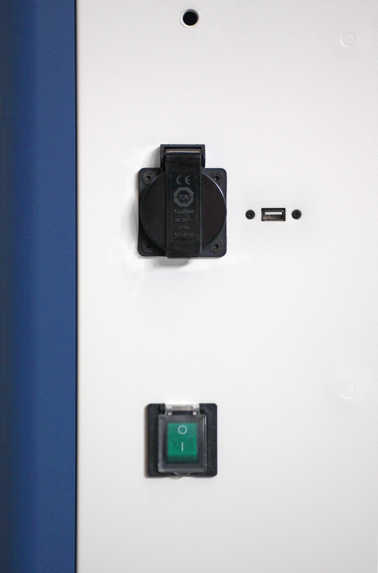 Carrello Stazione di Ricarica USB Ventilato per 30 Notebook/Tablet/Smartphone Bianco/Blu - immagine 7