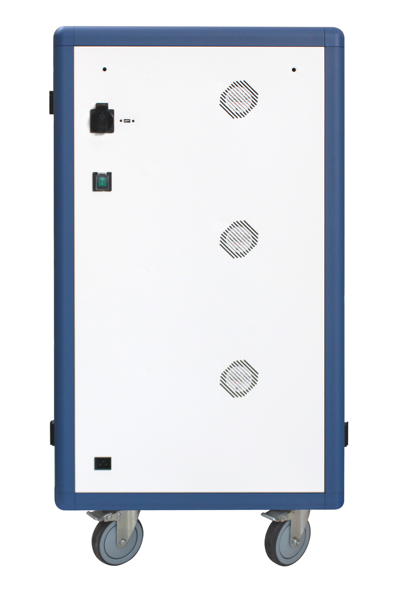 Carrello Stazione di Ricarica USB Ventilato per 30 Notebook/Tablet/Smartphone Bianco/Blu - immagine 4