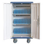 Carrello Stazione di Ricarica Ventilato 30 Notebook o Smartphone Bianco/Blu