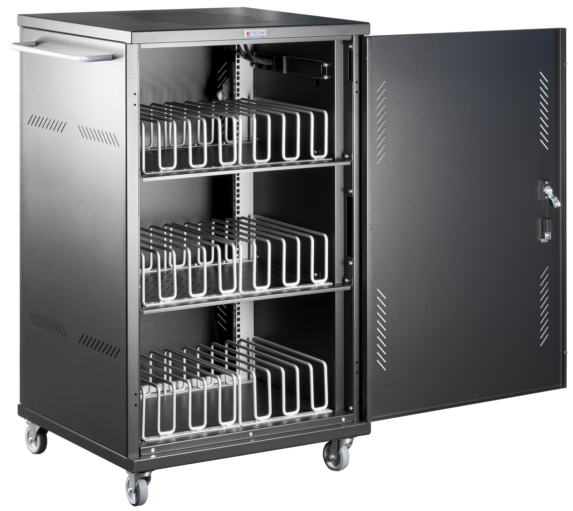 Carrello Stazione di Ricarica Ventilato 36 Notebook o Smartphone Nero - immagine 3