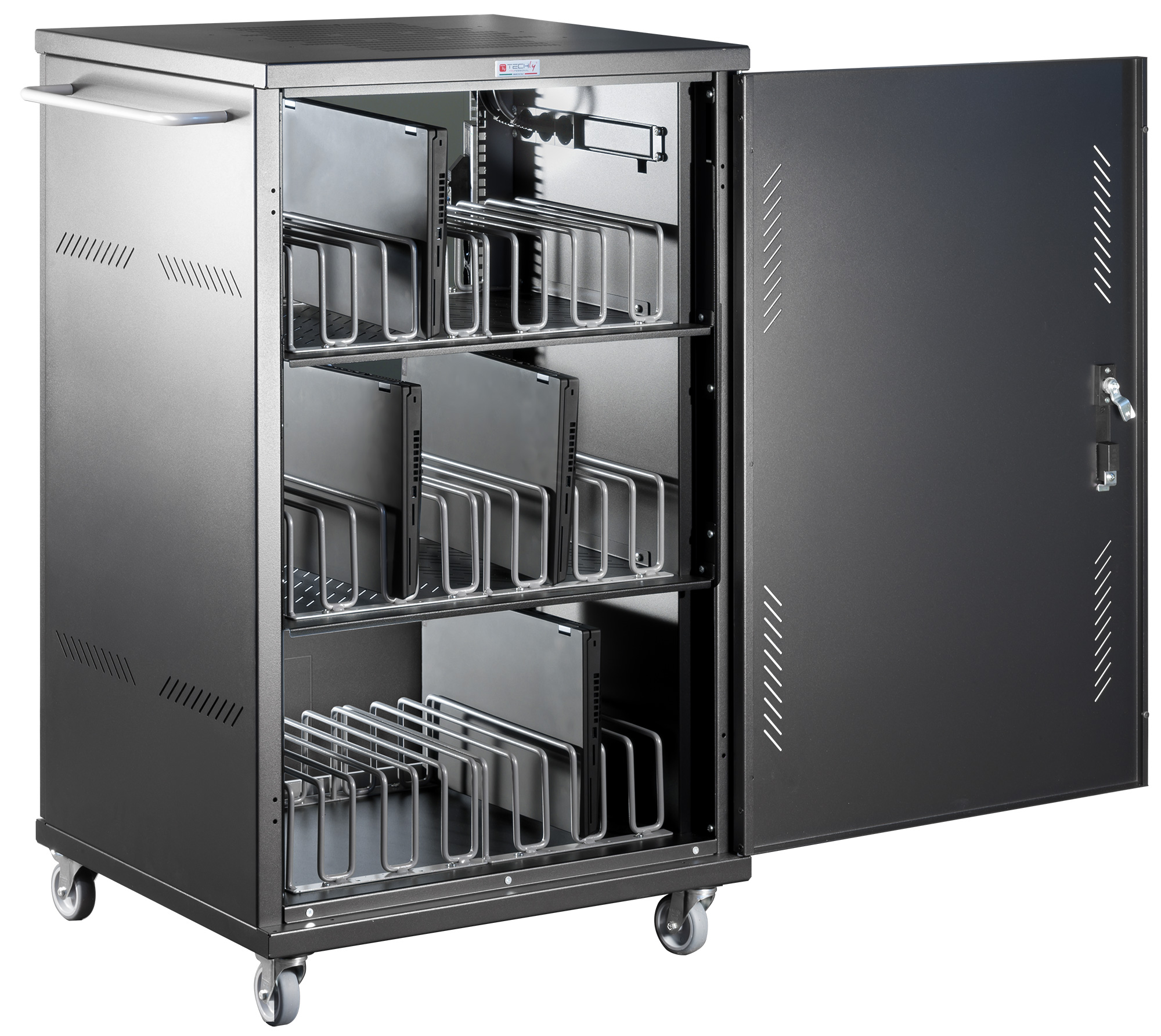 Carrello Stazione di Ricarica Ventilato 36 Notebook o Smartphone Nero - immagine 2