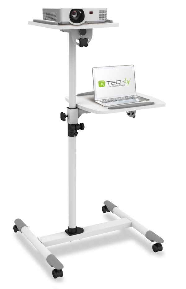 Carrello Supporto per Proiettore Beamer Notebook PC Ripiani Regolabili