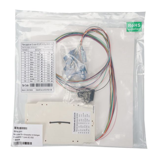 Cassetta di Giunzione Attrezzata con 12 Pigtail Fibra Monomodale OS2 SC/APC 9/125 2m - immagine 2