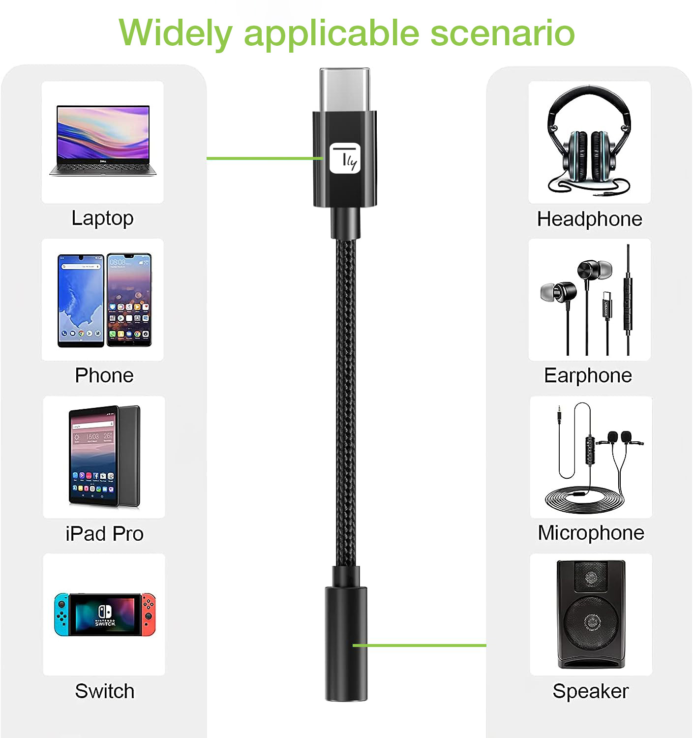 Cavo Adattatore Cuffie da USB-C™ a Jack Audio 3.5'' Chip DAC - immagine 7