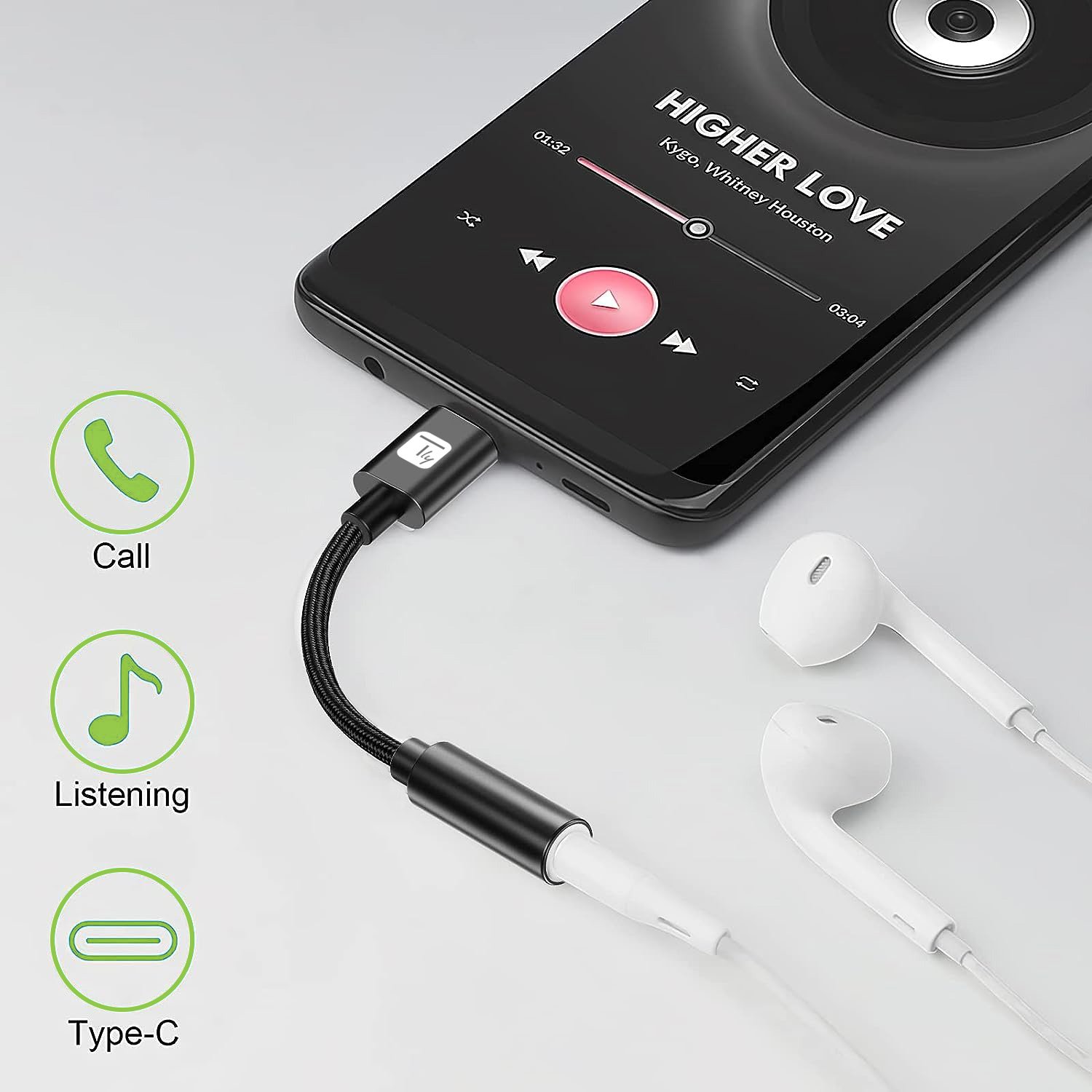 Cavo Adattatore Cuffie da USB-C™ a Jack Audio 3.5'' Chip DAC - immagine 4