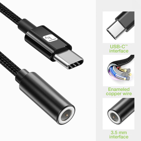 Cavo Adattatore Cuffie da USB-C™ a Jack Audio 3.5'' Chip DAC - immagine 10