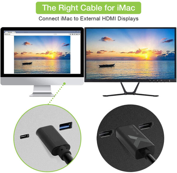 Cavo Adattatore USB-C™ Maschio a HDMI 2.0 4K Maschio 5m Nero - immagine 3