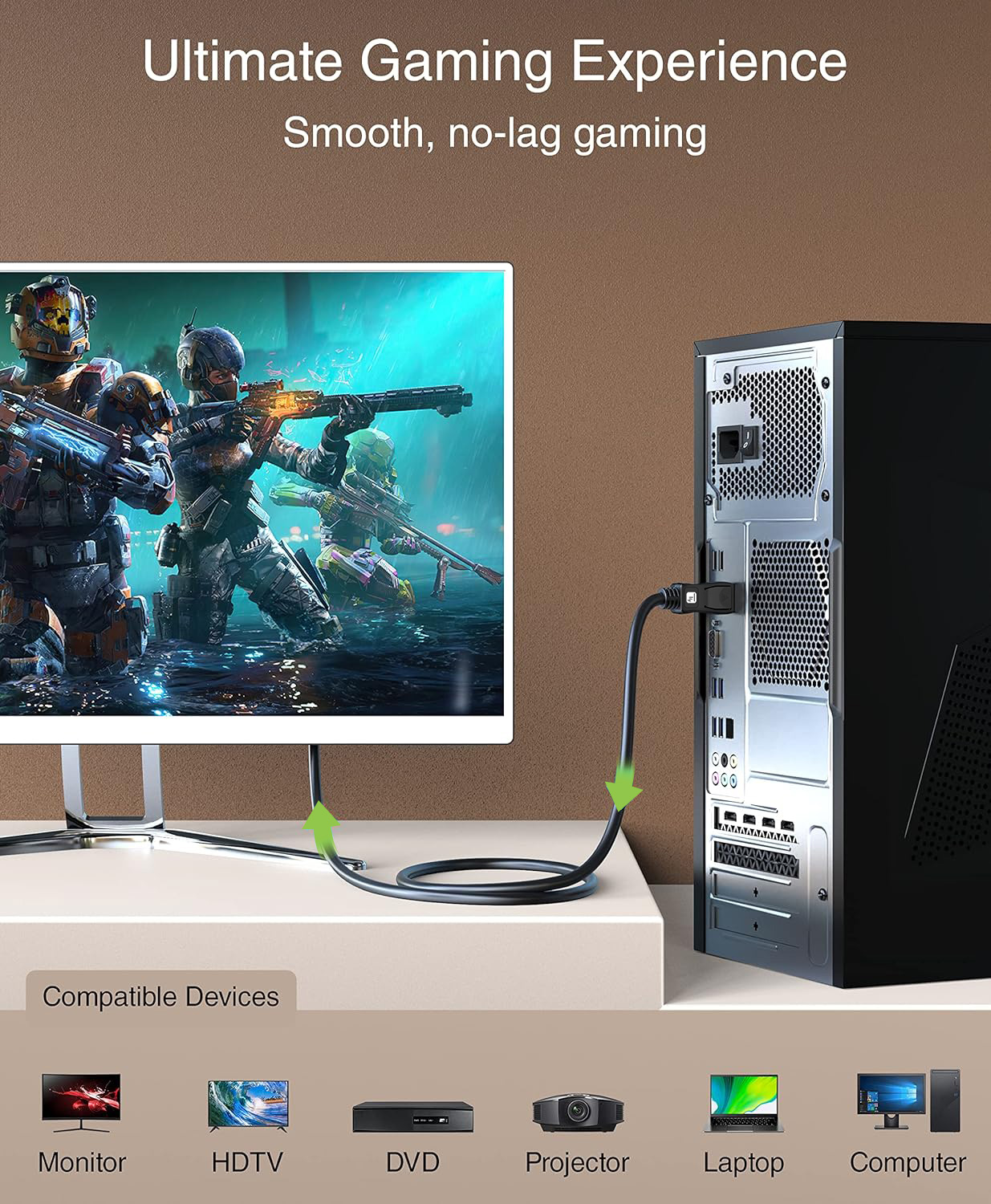 Cavo Audio/Video DisplayPort 2.1 M/M 10K 1m Nero - immagine 7