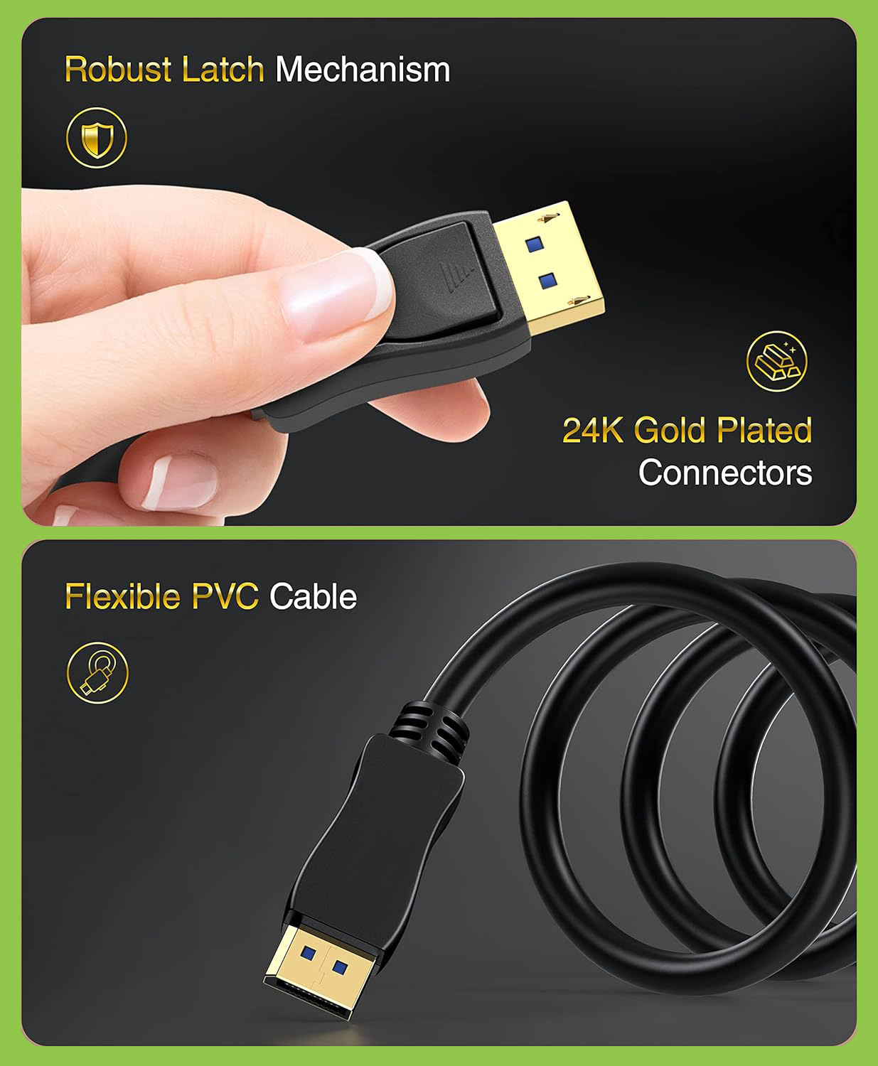 Cavo Audio/Video DisplayPort 2.1 M/M 10K 5m Nero - immagine 5