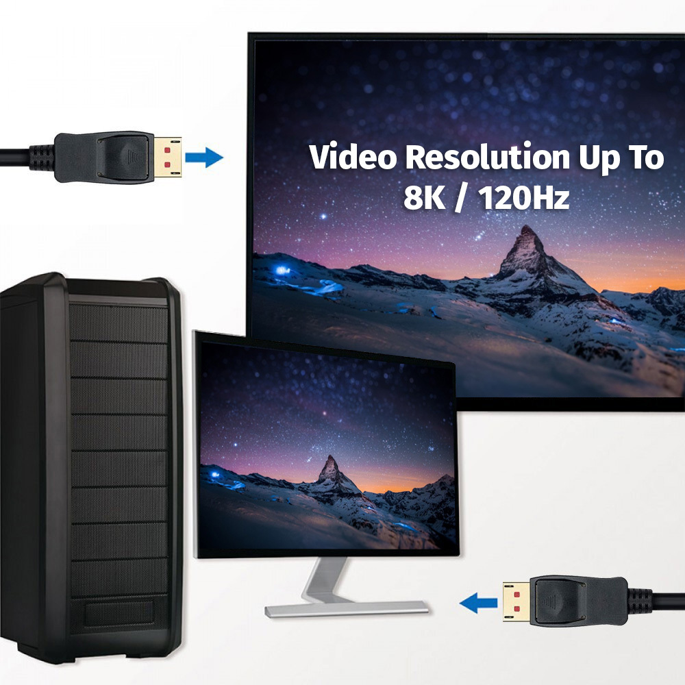 Cavo Audio/Video DisplayPort 8K M/M 5 m Nero - immagine 7