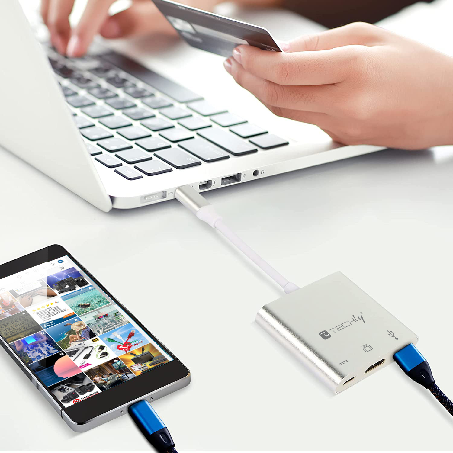 Cavo Convertitore Adattatore da USB-C™ a USB 3.0, HDMI e PD - immagine 9