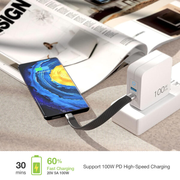 Cavo Corto Piatto USB-C™ Maschio a USB-C™ Maschio E-Mark Ricarica Rapida FPC 12.4 cm - immagine 7