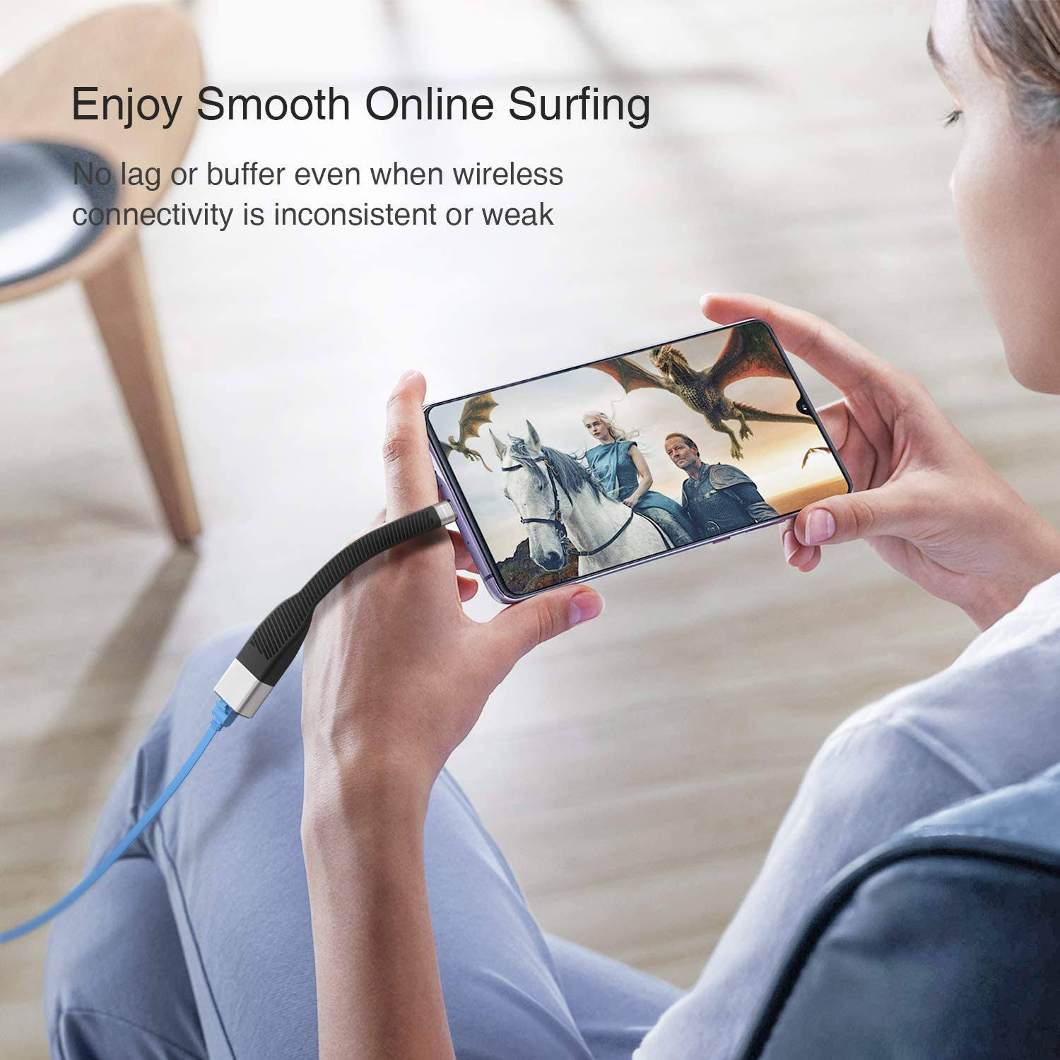 Cavo Corto Piatto USB-C™ Maschio a RJ45 Femmina FPC 14,4 cm - immagine 6