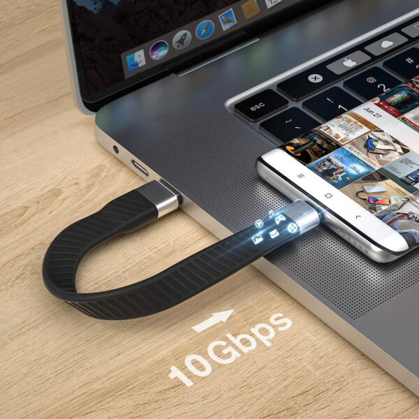 Cavo Corto Piatto USB-C™ Maschio a USB-A Maschio Ricarica Rapida FPC 12 cm - immagine 5