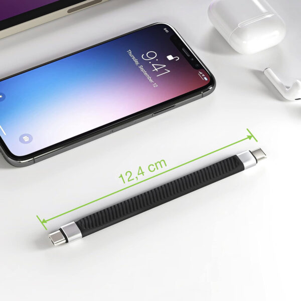 Cavo Corto Piatto USB-C™ Maschio a USB-C™ Maschio E-Mark Ricarica Rapida FPC 12.4 cm - immagine 2