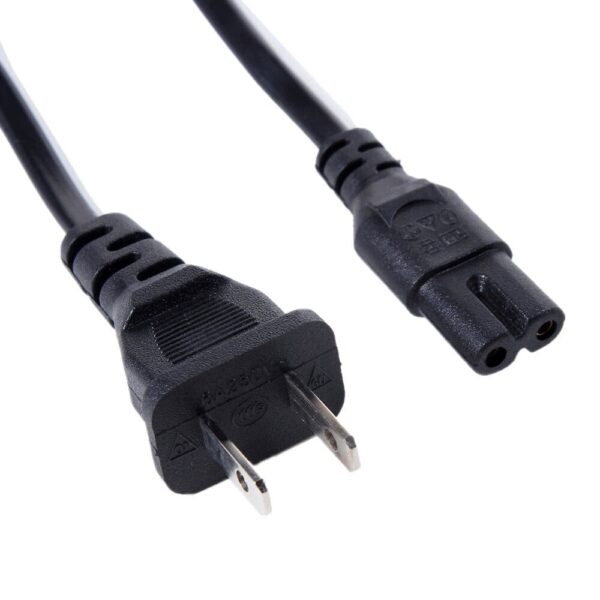 Cavo di Alimentazione C7 F a Spina Americana NEMA 5-15P 1,8m Nero - immagine 2