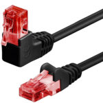 Cavo di rete Patch Connettore Angolato 90&deg; CCA Cat.6 UTP 2m Nero