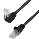 Cavo di Rete Patch Connettore Angolato 90° CCA Cat. 5E UTP 10m Nero