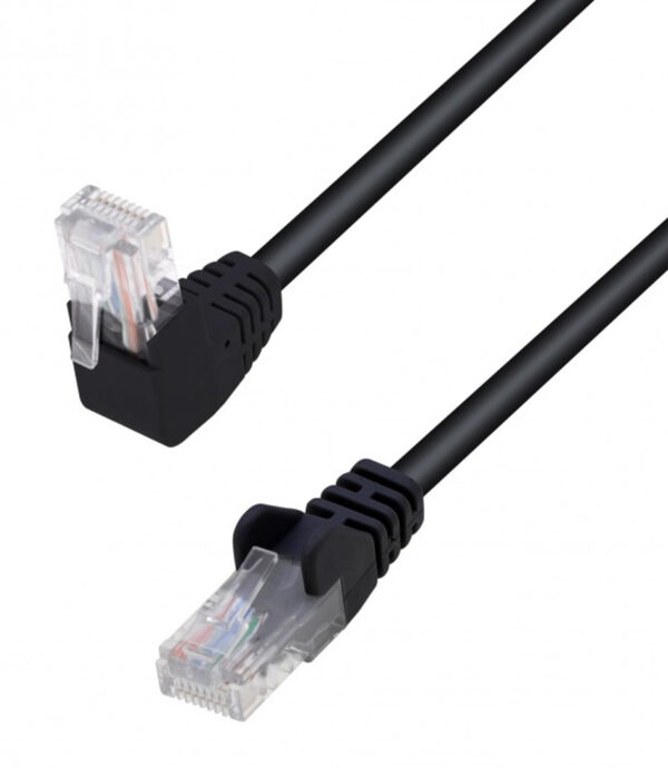 Cavo di Rete Patch Connettore Angolato 90° CCA Cat. 5E UTP 10m Nero