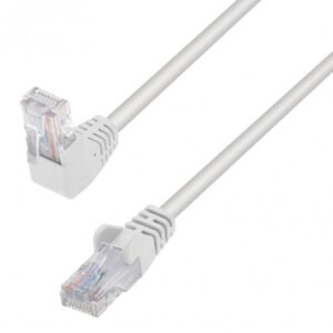 Cavo di Rete Patch Connettore Angolato 90° CCA Cat. 5E UTP 1m Bianco
