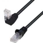 Cavo di Rete Patch Connettore Angolato 90° CCA Cat. 5E UTP 1m Nero