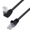 Cavo di Rete Patch Connettore Angolato 90° CCA Cat. 5E UTP 2m Nero