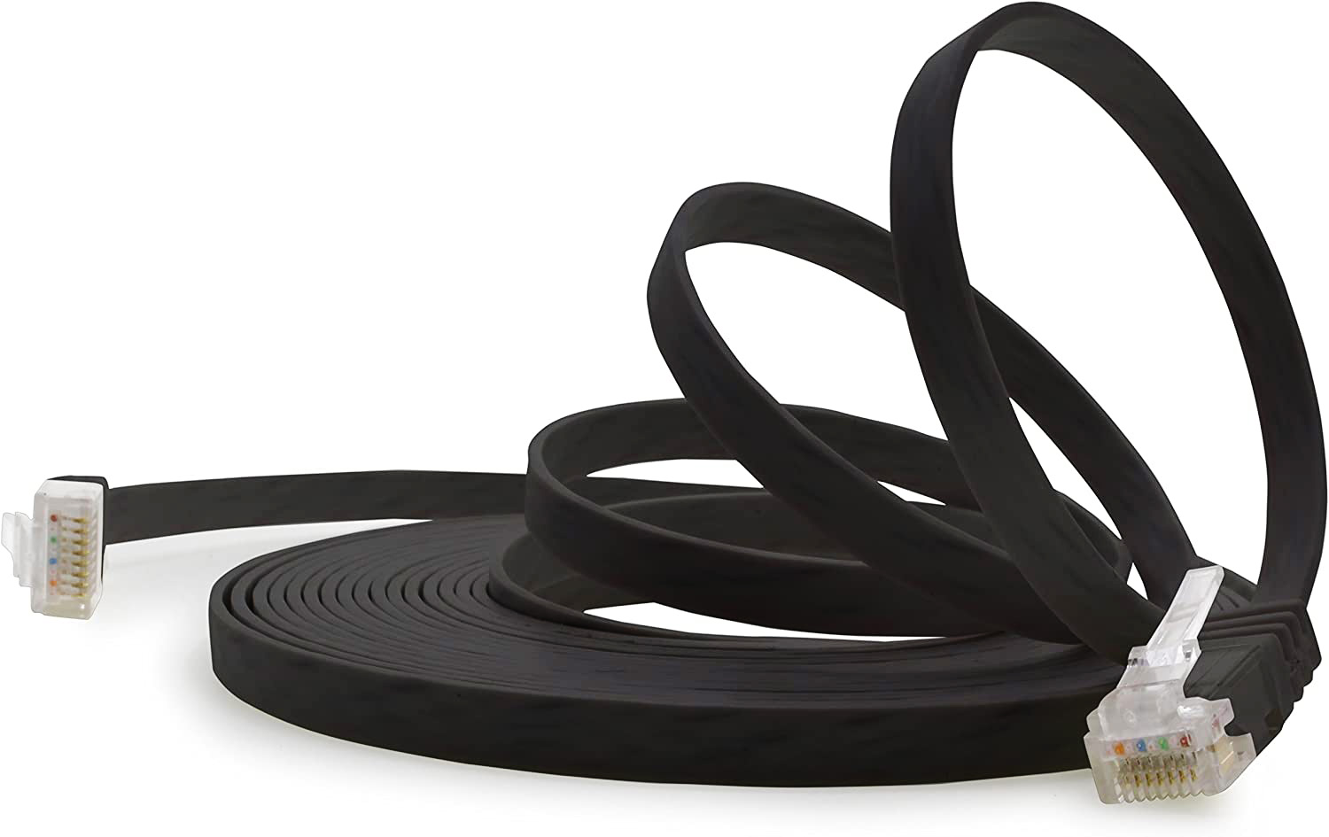 Cavo di Rete Patch Flat in Rame Cat.6A UTP 0,5m Nero - immagine 6