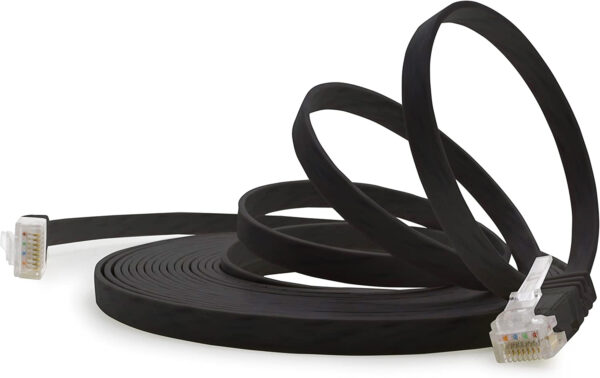 Cavo di Rete Patch Flat in Rame Cat.6A UTP 10m Nero - immagine 6
