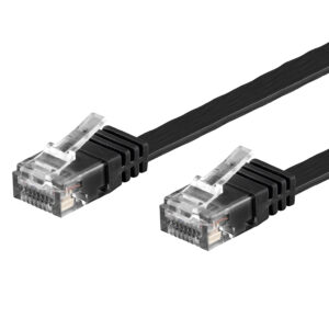 Cavo di Rete Patch Flat in Rame Cat.6A UTP 1m Nero