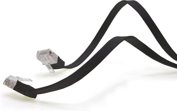 Cavo di Rete Patch Flat in Rame Cat.6A UTP 2m Nero - immagine 3
