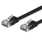 Cavo di Rete Patch Flat in Rame Cat.6A UTP 7,5m Nero