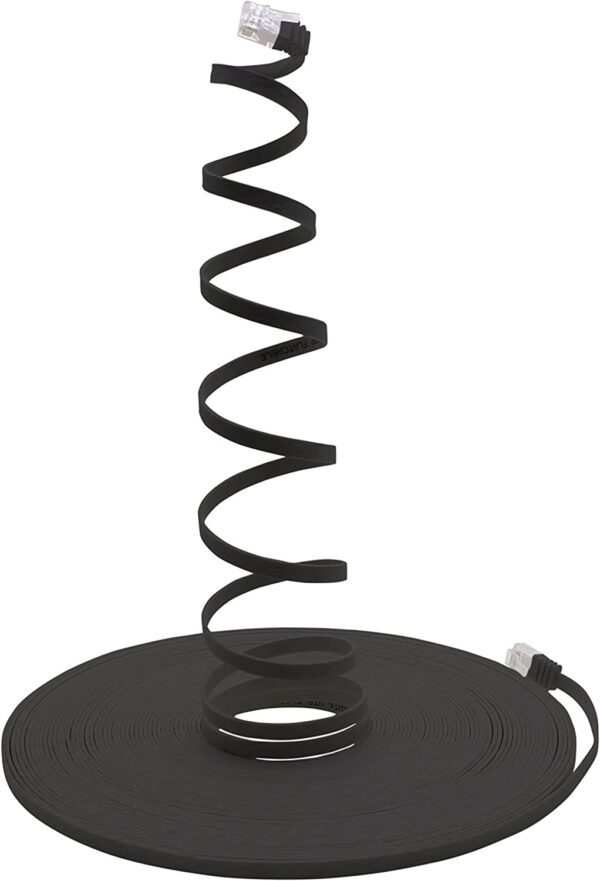 Cavo di Rete Patch Flat in Rame Cat.6A UTP 7,5m Nero - immagine 7