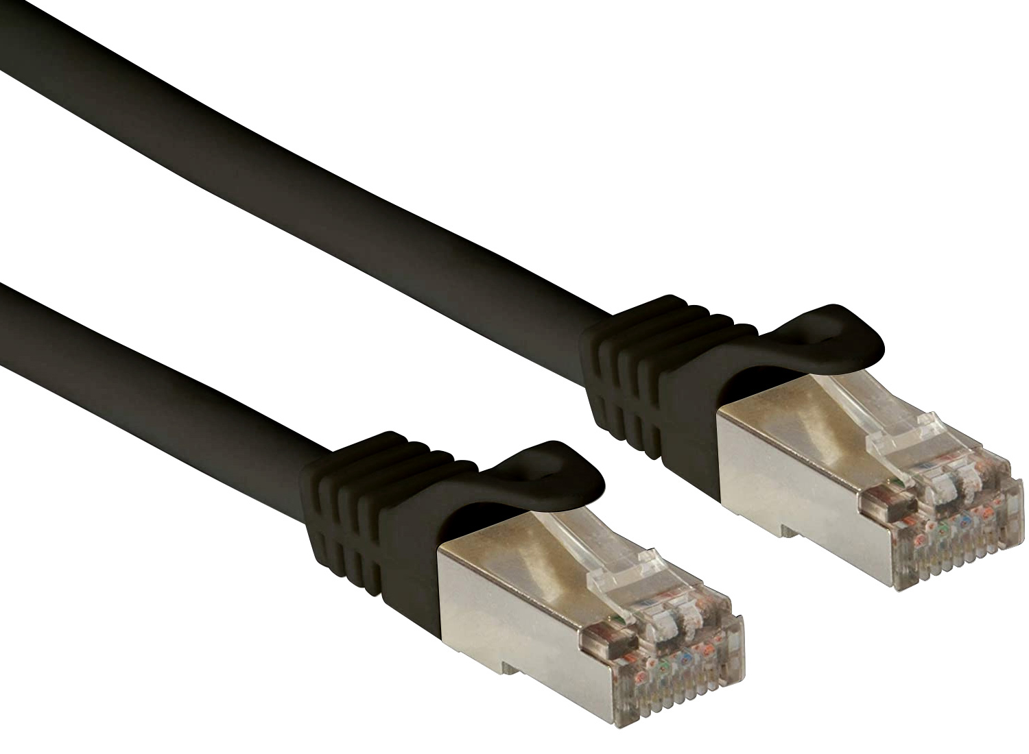 Cavo di rete Patch in CCA Schermato Cat. 6 Nero F/UTP 0,5 m Bulk - immagine 2