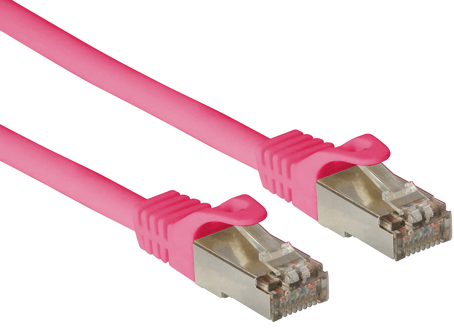 Cavo di rete Patch in CCA Schermato Cat. 6 Rosa F/UTP 1 m Bulk - immagine 2