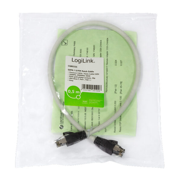 Cavo di Rete Patch in Rame Cat. 8.1 SFTP LSZH 1,0 m Grigio - immagine 2