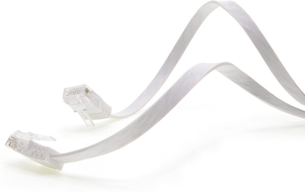 Cavo di Rete Patch Piatto in CCA Cat.5E Bianco UTP 1m - immagine 3