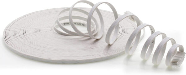 Cavo di Rete Patch Piatto in CCA Cat.5E Bianco UTP 1m - immagine 9