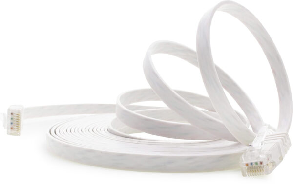 Cavo di Rete Patch Piatto in CCA Cat.5E Bianco UTP 1m - immagine 6