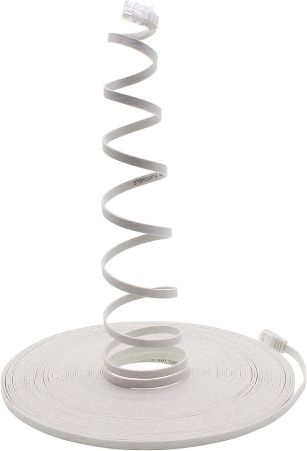 Cavo di Rete Patch Piatto in CCA Cat.5E Bianco UTP 1m - immagine 10